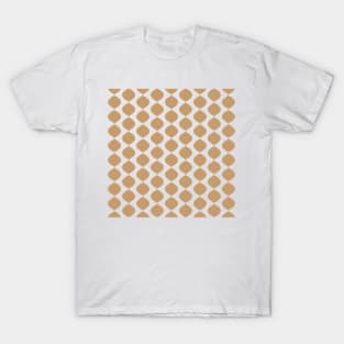 Mid Century Modern Retro 60s Waves Pattern  (Pale Warm Brown) T-Shirt